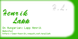 henrik lapp business card
